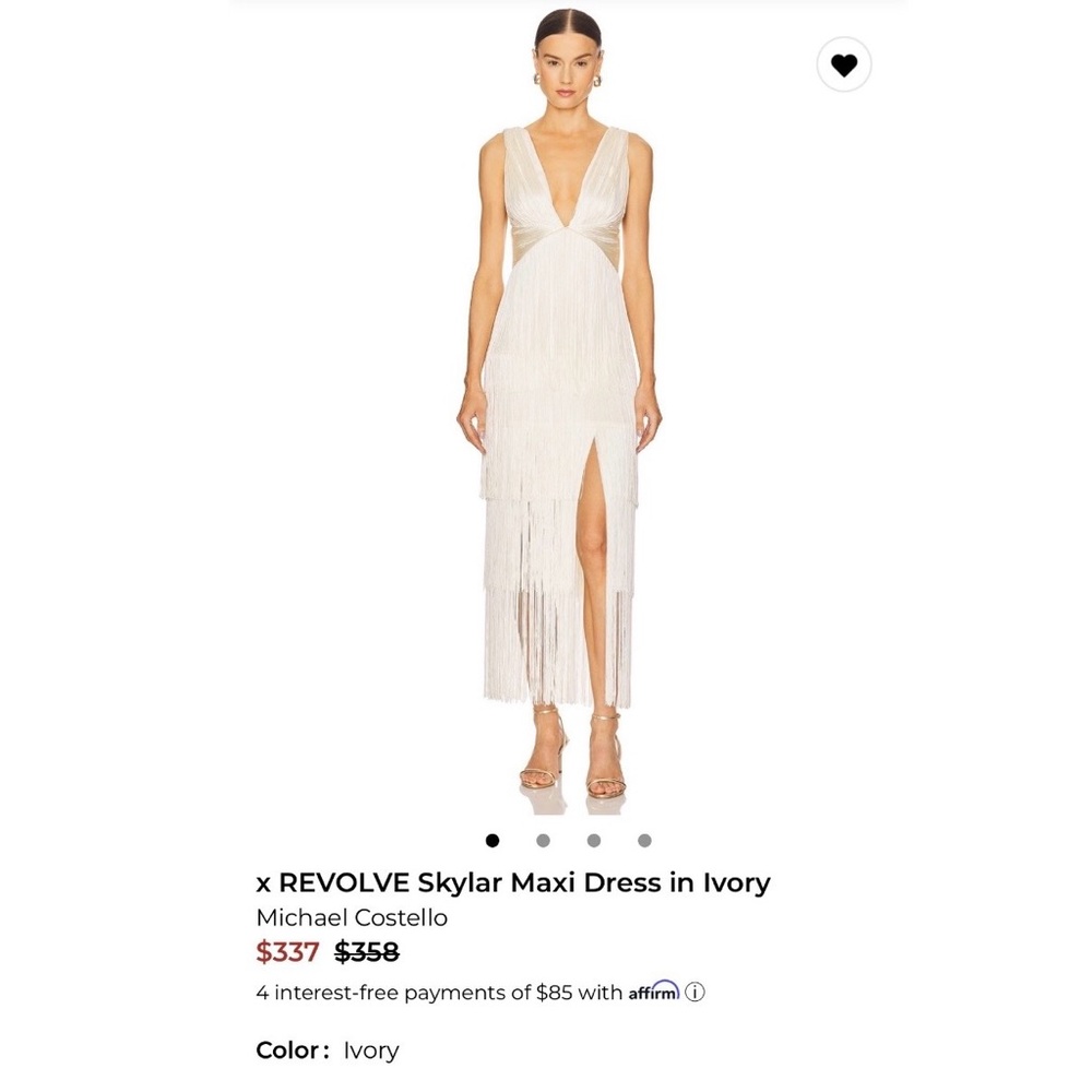 Michael Costello Ivory Fringe Maxi Dress REVOLVE